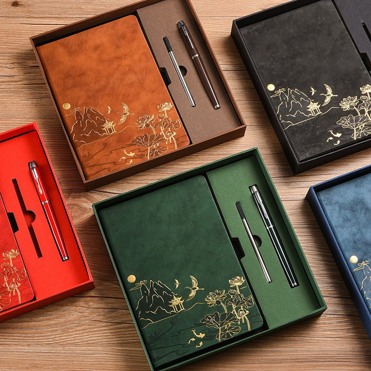 Heritage Notes Geschenksets in allen Farben nebeneinander