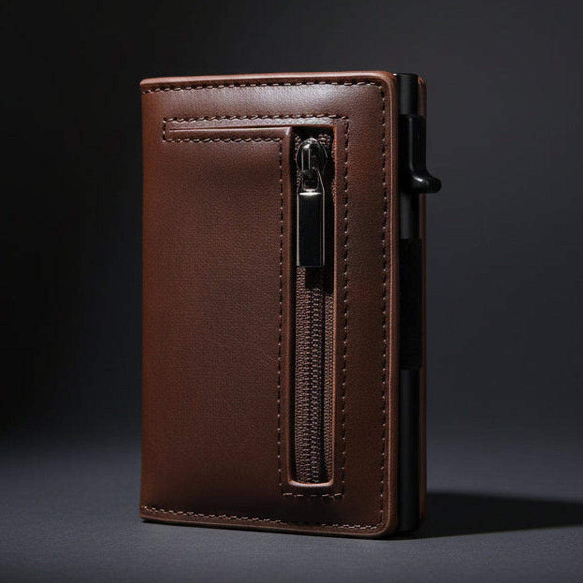 Compact Wallet in Braun