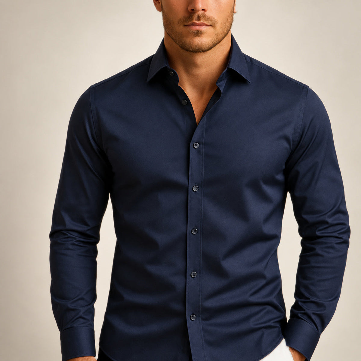ZINKE Herren-Business-Hemd langarm in Marineblau II