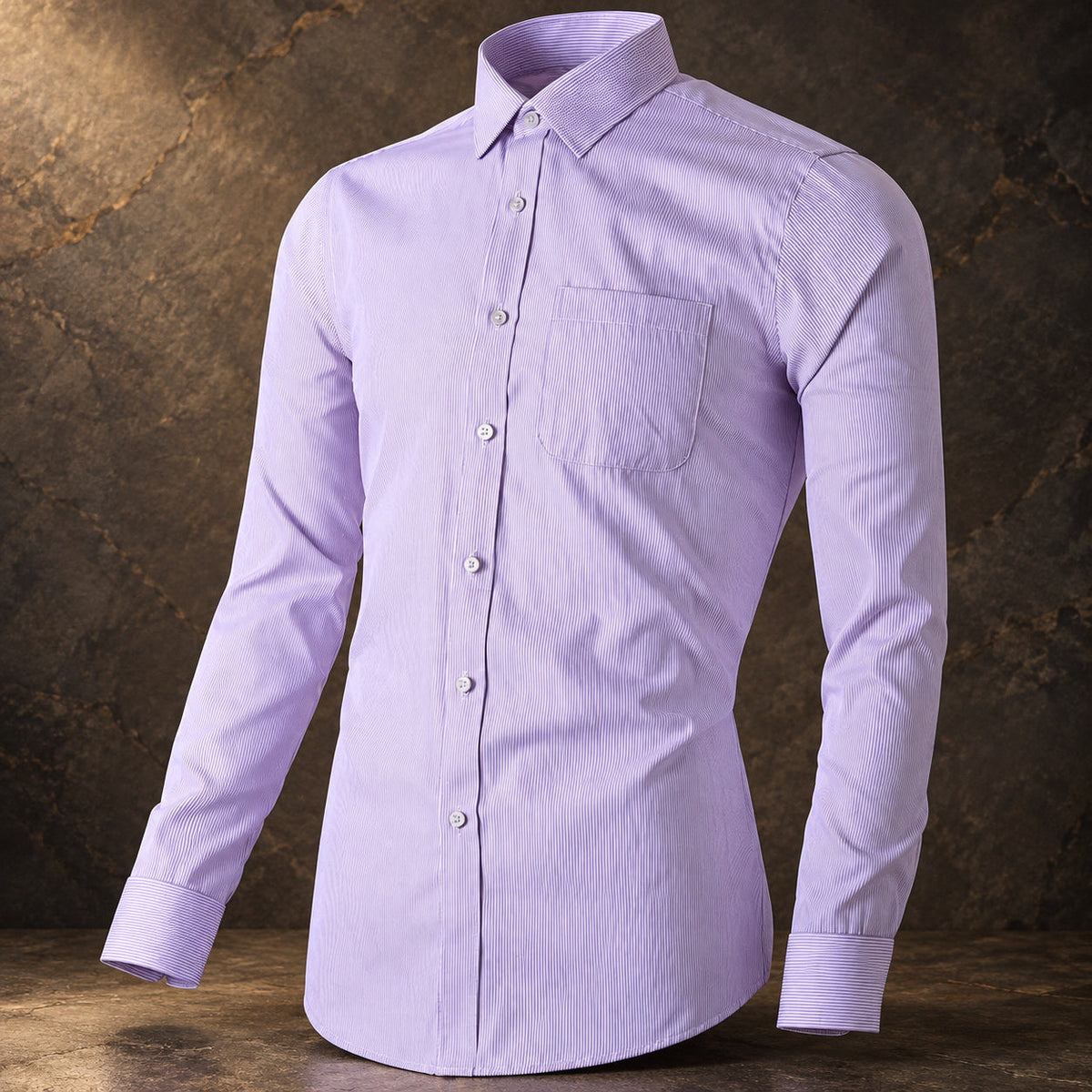 ZINKE Herren-Business-Hemd gemustert in Violett gestreift
