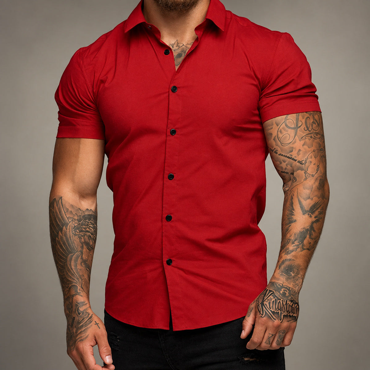 ZINKE Herren-Shirt kurzarm körperbetont in Rot