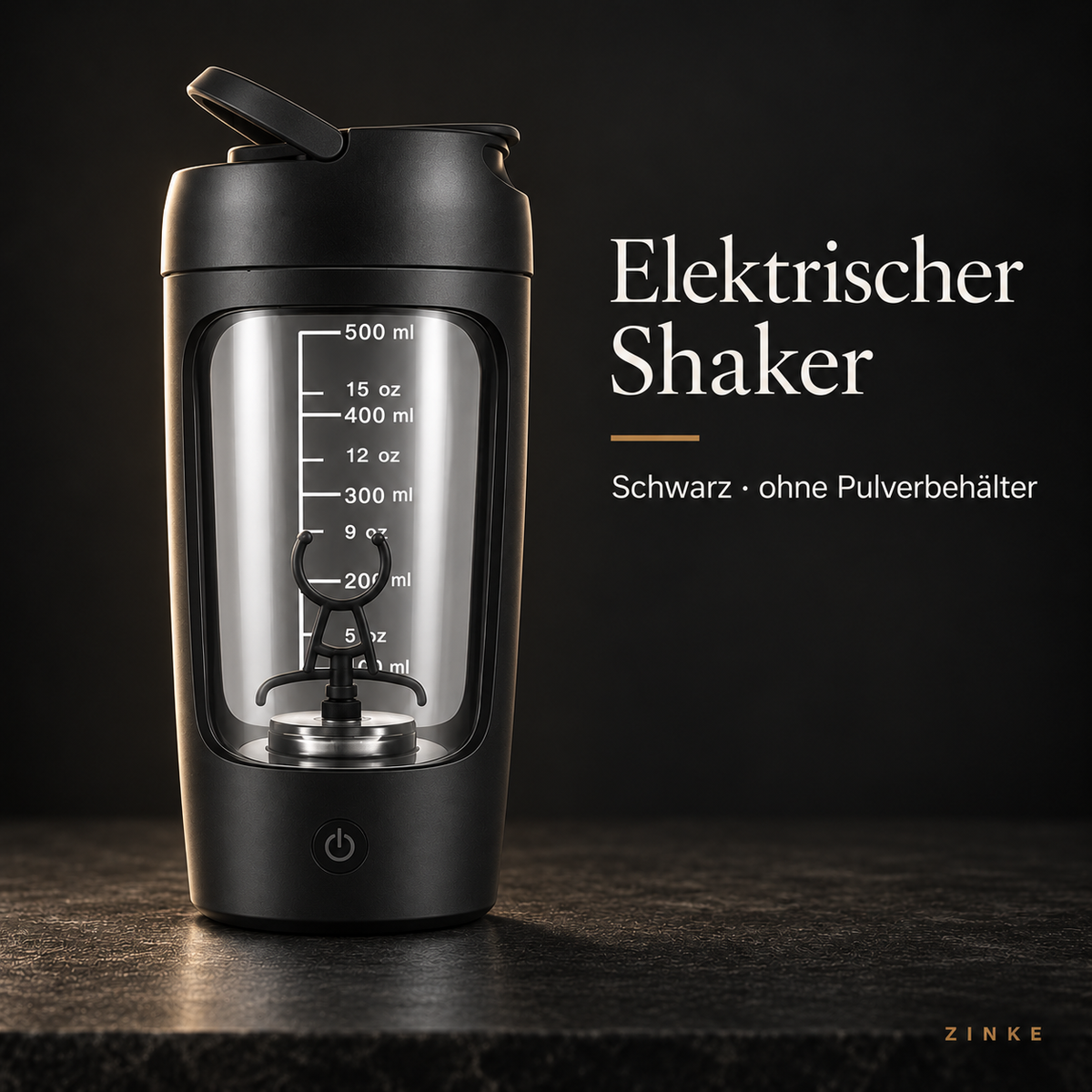Elektrischer Shaker in Schwarz ohne Pulverbehälter