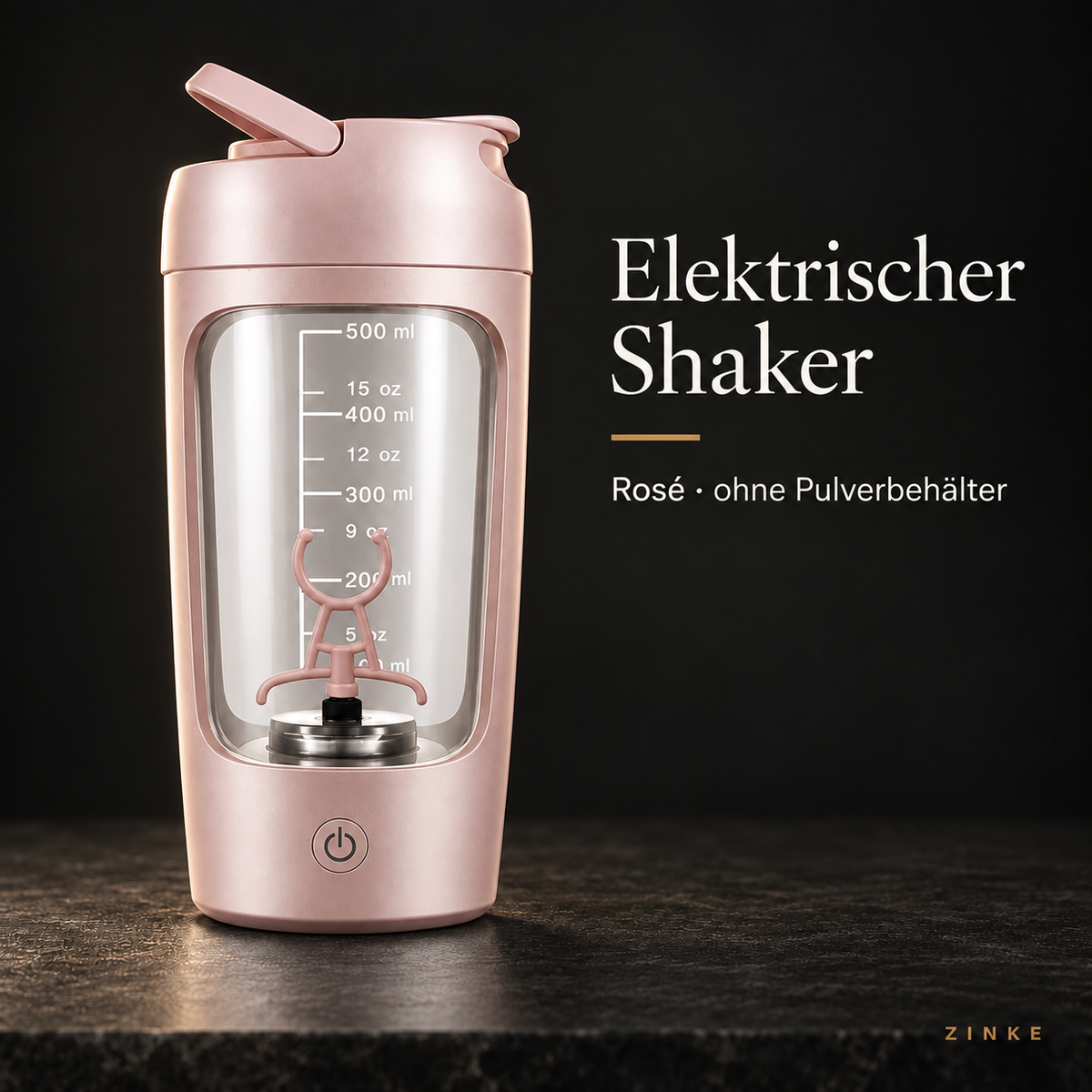 Elektrischer Shaker in Rosé ohne Pulverbehälter