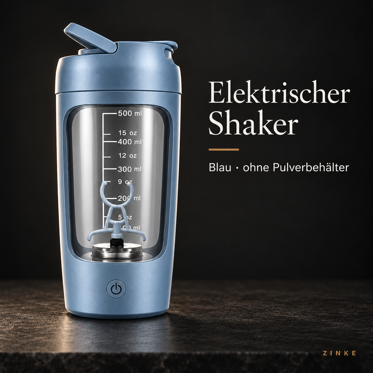 Elektrischer Shaker in Blau ohne Pulverbehälter